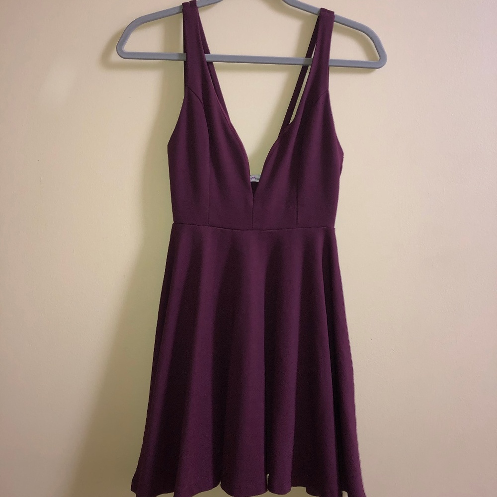 Plum Purple Low Cut Dress